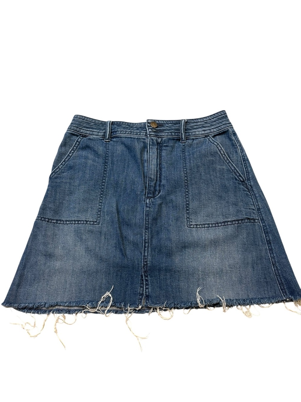 Pilcro Denim Fringe Hem Mini Skirt. Size 8